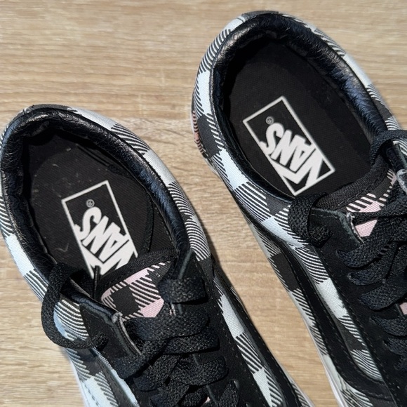 Vans sneakers lace up Womens 8 men’s 6.5 Buffalo Check Houndstooth like new - Picture 2 of 5